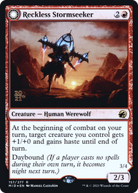 Reckless Stormseeker // Storm-Charged Slasher [Innistrad: Midnight Hunt Prerelease Promos]