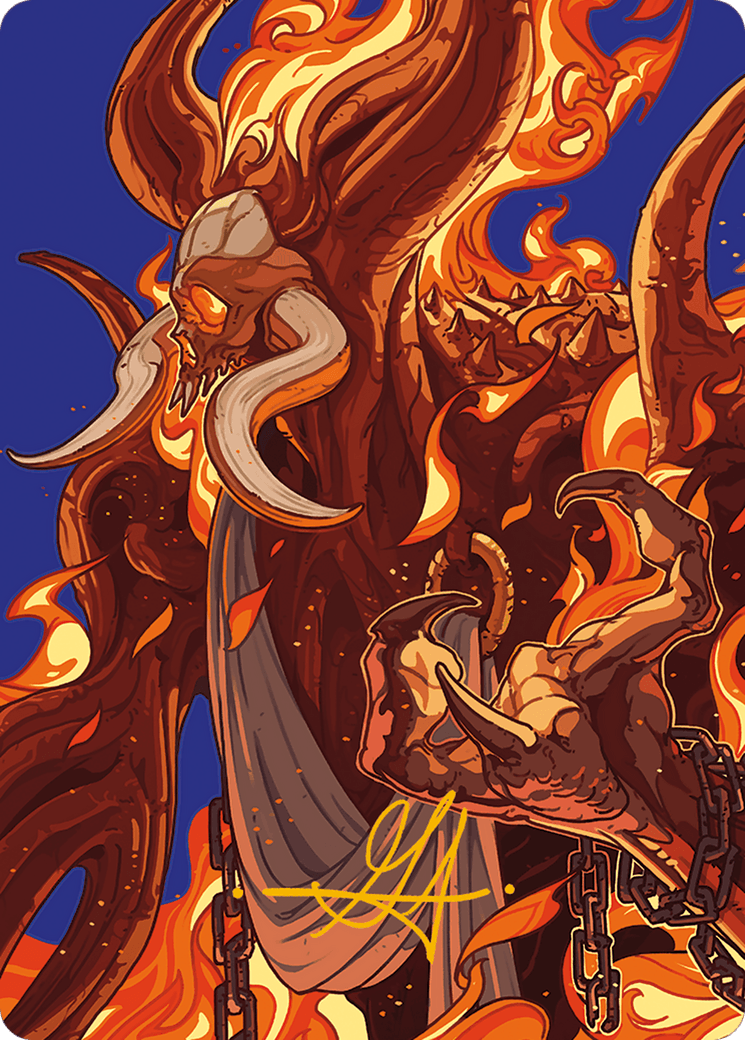 Phlage, Titan of Fire's Fury Art Card (Gold-Stamped Signature) [Modern Horizons 3 Art Series] - POKÉ JEUX