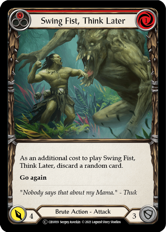 Swing Fist, Think Later (Red) [U-CRU019] (Crucible of War Unlimited) Unlimited Normal - POKÉ JEUX