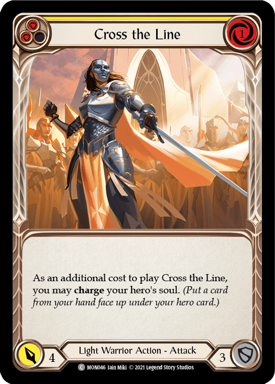 Cross the Line (Yellow) [MON046-RF] (Monarch) 1st Edition Rainbow Foil - POKÉ JEUX