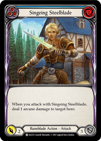 Singeing Steelblade (Blue) [ELE232] (Tales of Aria) 1st Edition Rainbow Foil - POKÉ JEUX