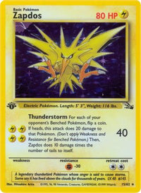 Zapdos (15/62) - Fossil 1st Edition Holofoil