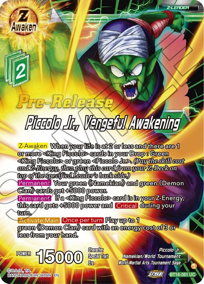 Piccolo Jr., Vengeful Awakening (BT18-061) [Dawn of the Z-Legends Prerelease Promos] - POKÉ JEUX