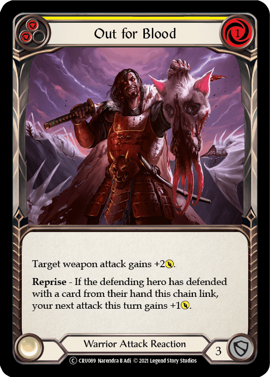 Out for Blood (Yellow) [U-CRU089] (Crucible of War Unlimited) Unlimited Normal - POKÉ JEUX