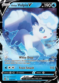 Alolan Vulpix V (33/195)  - SWSH12 Silver Tempest Holofoil