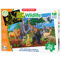 PUZZLE DOUBLES - GLOW IN THE DARK - WILDLIFE (EN) (Special Order)