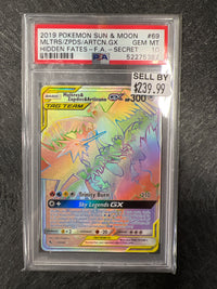 2019 POKEMON SUN & MOON HIDDEN FATES #69 MLTRS/ZPDS/ARTCN.GX HIDDEN FATES-FA-SECRET #52275387