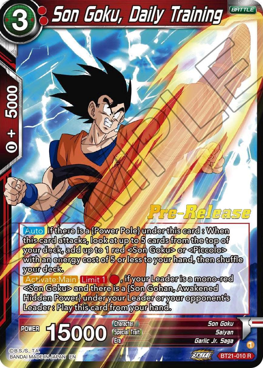 Son Goku, Daily Training (BT21-010) [Wild Resurgence Pre-Release Cards] - POKÉ JEUX