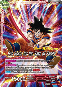 Son Goku // Son Goku, for the Sake of Family (BT21-001) [Wild Resurgence Pre-Release Cards] - POKÉ JEUX