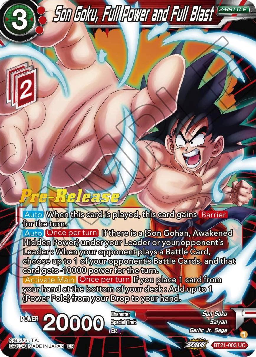 Son Goku, Full Power and Full Blast (BT21-003) [Wild Resurgence Pre-Release Cards] - POKÉ JEUX