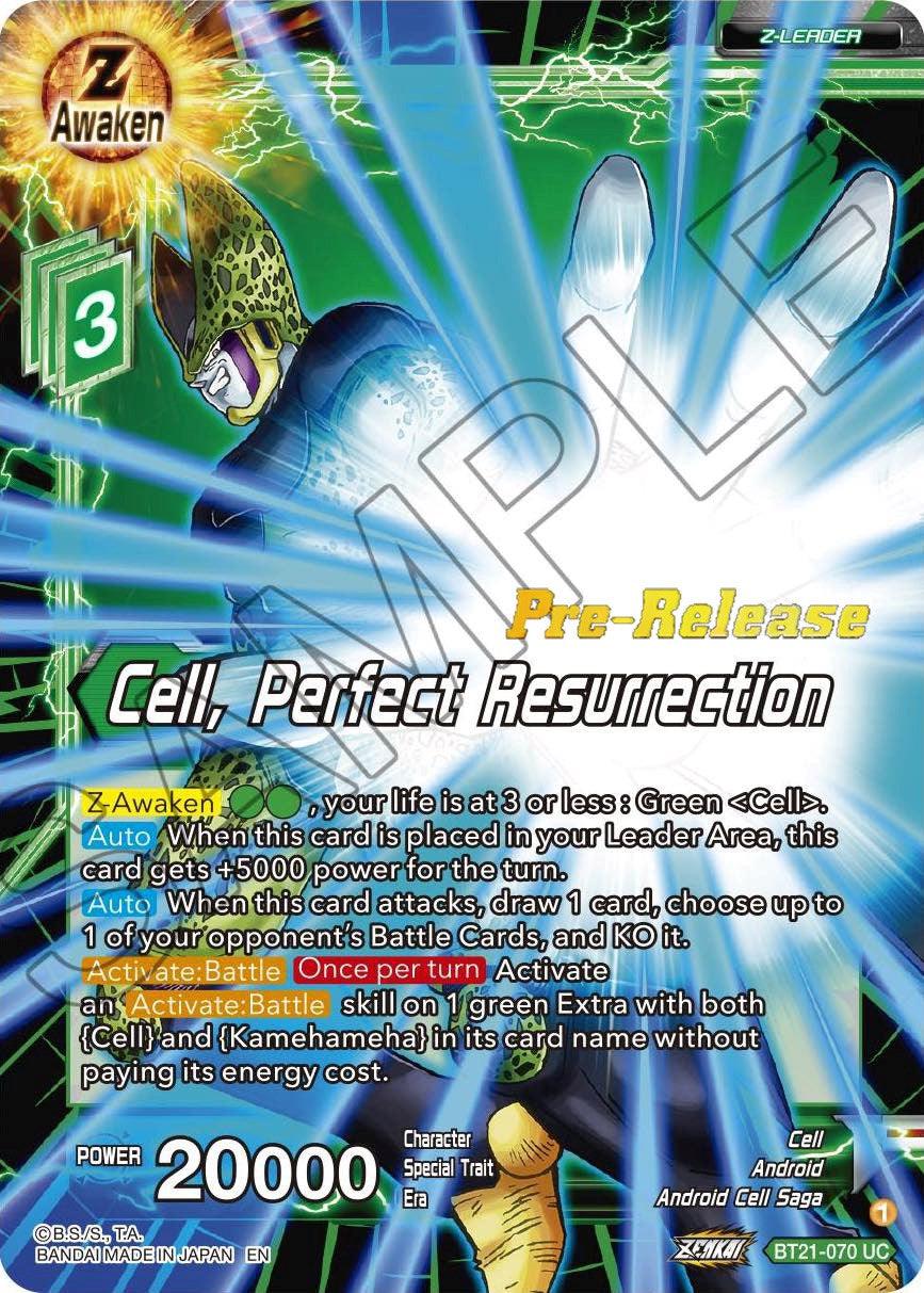 Cell, Perfect Resurrection (BT21-070) [Wild Resurgence Pre-Release Cards] - POKÉ JEUX