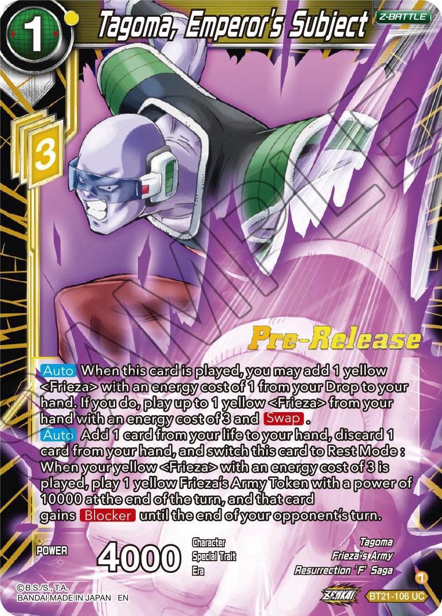 Tagoma, Emperor's Subject (BT21-106) [Wild Resurgence Pre-Release Cards] - POKÉ JEUX