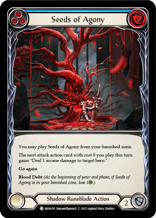 Seeds of Agony (Blue) [MON185] (Monarch) 1st Edition Normal - POKÉ JEUX