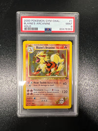 2000 POKEMON GYM CHALLENGE 1/132 BLAINE'S ARCANINE HOLO PSA 9 #60476363
