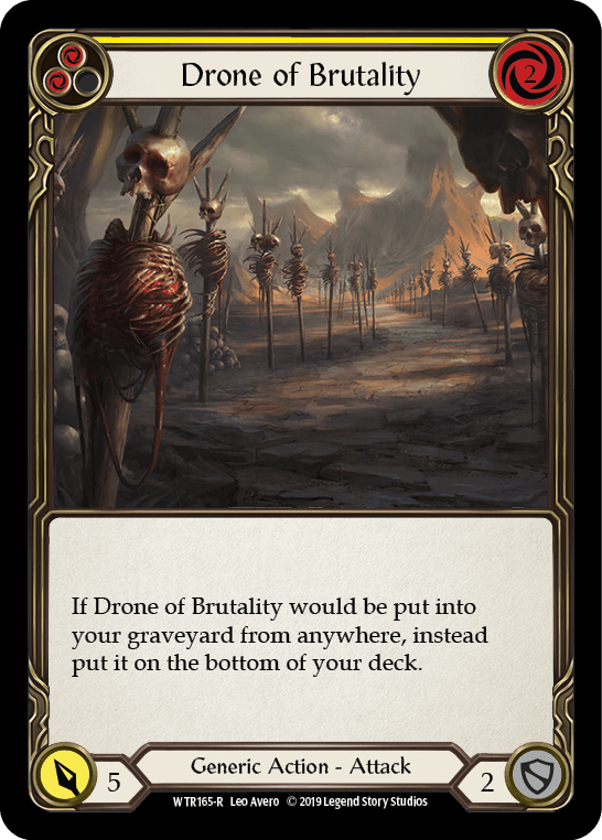 Drone of Brutality (Yellow) [WTR165-R] (Welcome to Rathe) Alpha Print Rainbow Foil - POKÉ JEUX