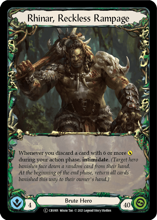 Rhinar, Reckless Rampage [U-CRU001] (Crucible of War Unlimited) Unlimited Normal - POKÉ JEUX