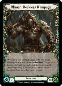 Rhinar, Reckless Rampage [U-CRU001] (Crucible of War Unlimited) Unlimited Normal - POKÉ JEUX
