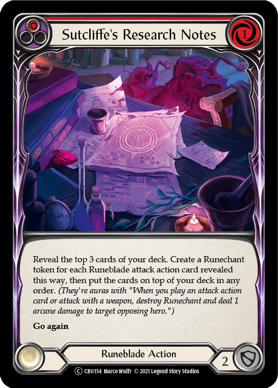 Sutcliffe's Research Notes (Red) [U-CRU154] (Crucible of War Unlimited) Unlimited Normal - POKÉ JEUX