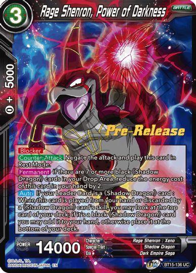 Rage Shenron, Power of Darkness (BT15-136) [Saiyan Showdown Prerelease Promos] - POKÉ JEUX
