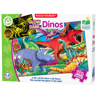 PUZZLE DOUBLES - GLOW in the DARK - DINOS (EN) (Special Order)