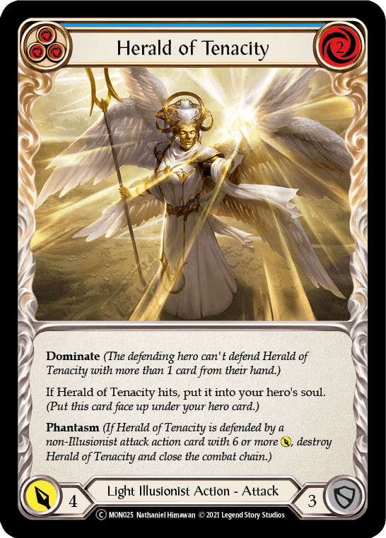 Herald of Tenacity (Blue) [U-MON025-RF] (Monarch Unlimited) Unlimited Rainbow Foil - POKÉ JEUX