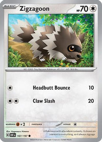 Zigzagoon (167) - SV03 Obsidian Flames