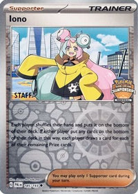 Iono (Regional Championships) [Staff] (185/193)  - League & Championship Cards Reverse Holofoil