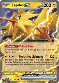 Zapdos ex (145/165) - SV Scarlet & Violet 151 Holofoil