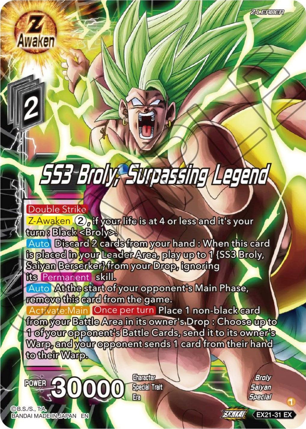 SS3 Broly, Surpassing Legend (EX21-31) [5th Anniversary Set] - POKÉ JEUX