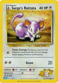 Lt. Surge's Rattata (15) - Trading Card Game Classic Holofoil