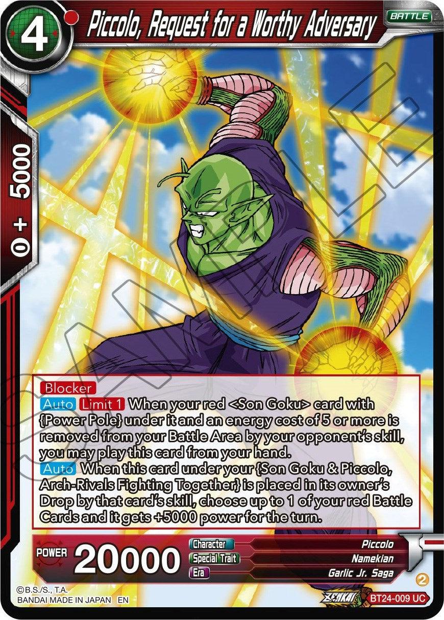 Piccolo, Request for a Worthy Adversary (BT24-009) [Beyond Generations] - POKÉ JEUX