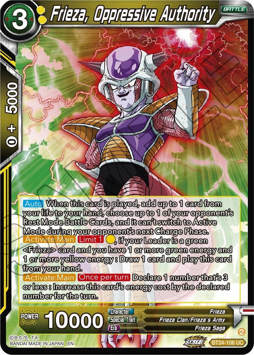 Frieza, Oppressive Authority (BT24-106) [Beyond Generations] - POKÉ JEUX