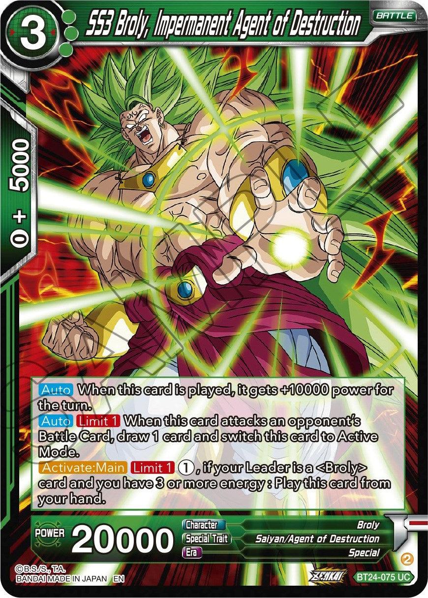 SS3 Broly, Impermanent Agent of Destruction (BT24-075) [Beyond Generations] - POKÉ JEUX
