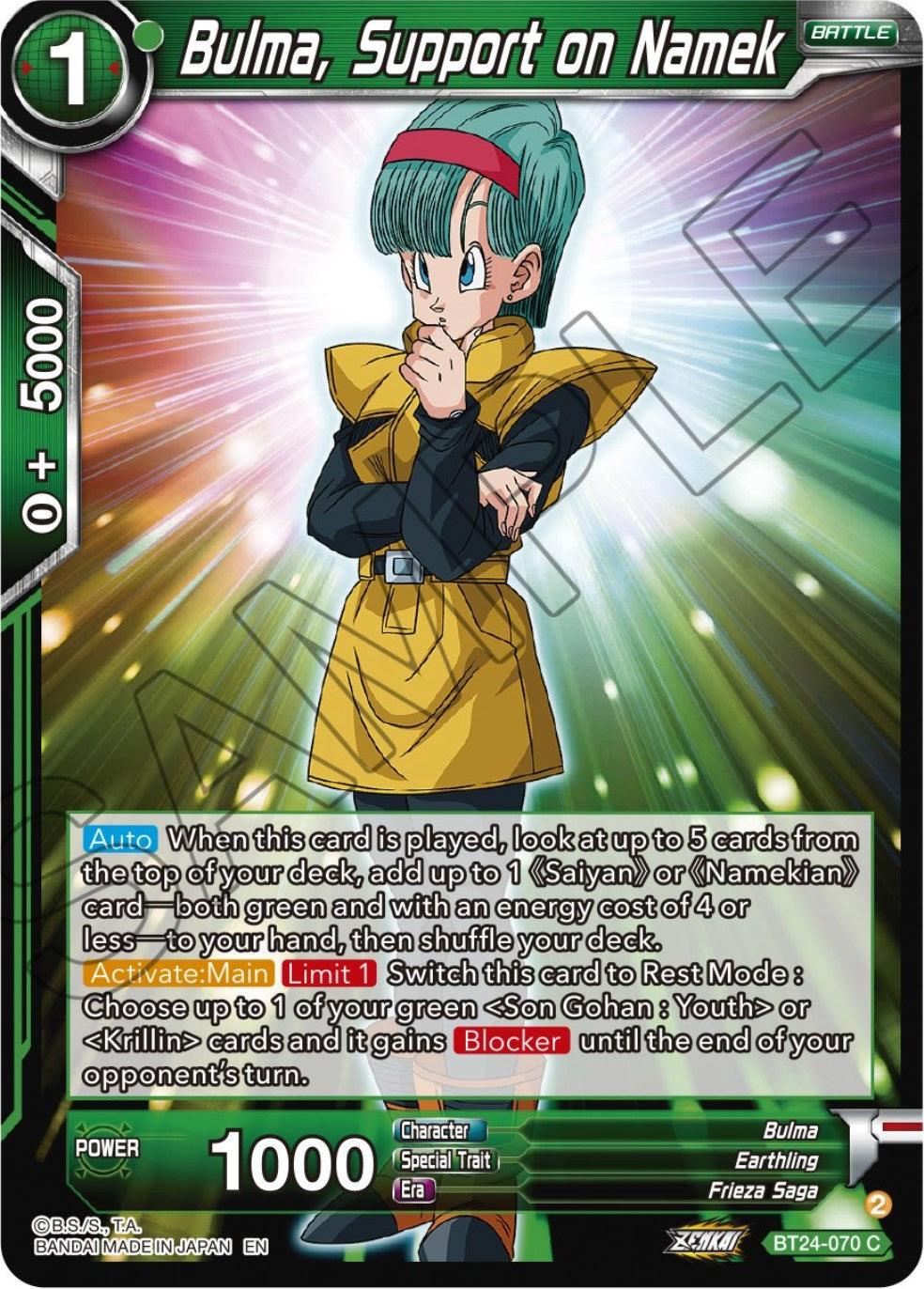 Bulma, Support on Namek (BT24-070) [Beyond Generations] - POKÉ JEUX