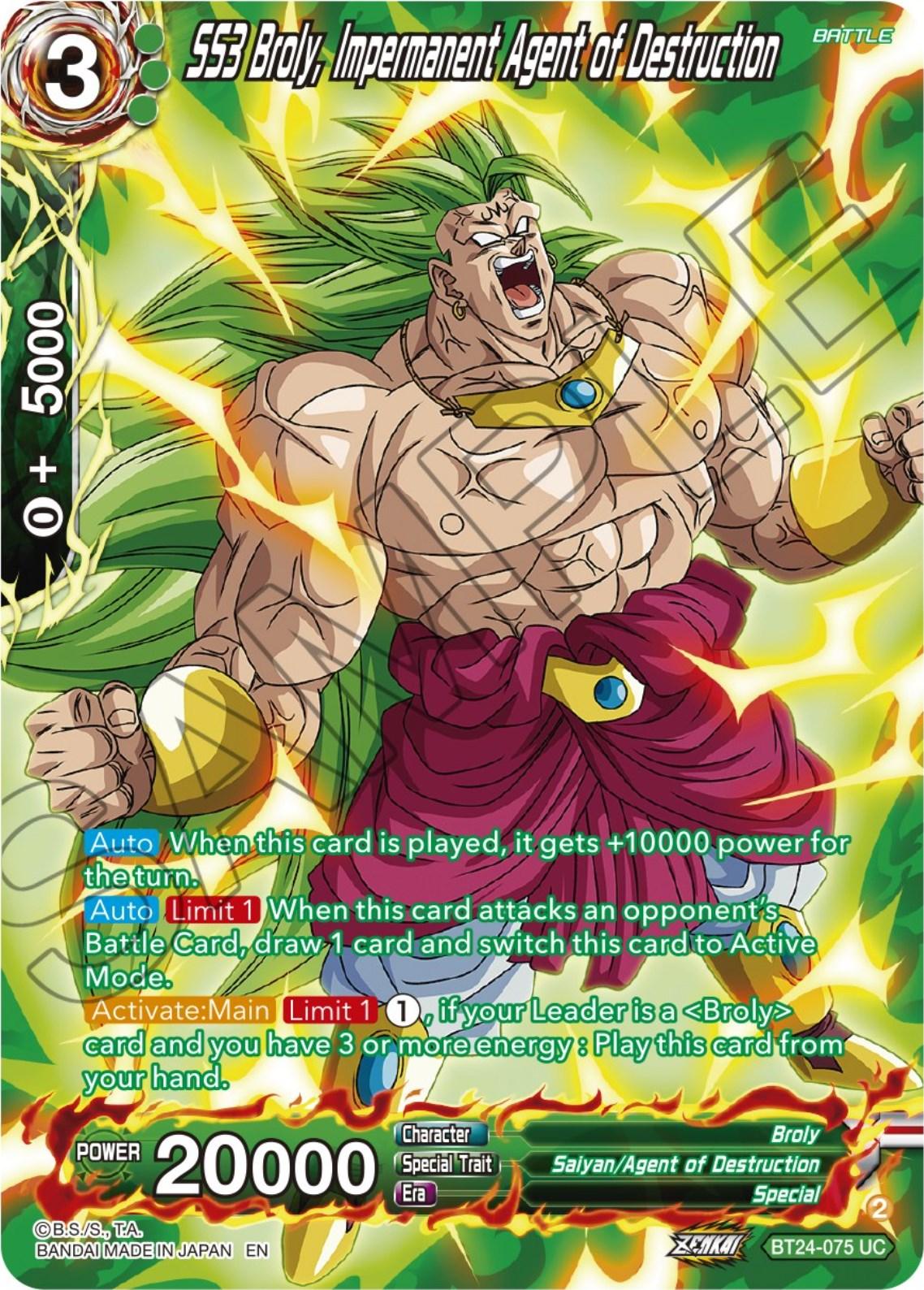 SS3 Broly, Impermanent Agent of Destruction (Collector Booster) (BT24-075) [Beyond Generations] - POKÉ JEUX