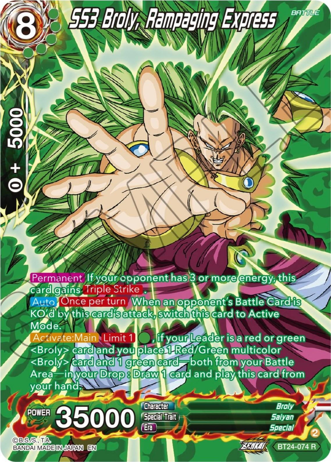 SS3 Broly, Rampaging Express (Collector Booster) (BT24-074) [Beyond Generations] - POKÉ JEUX