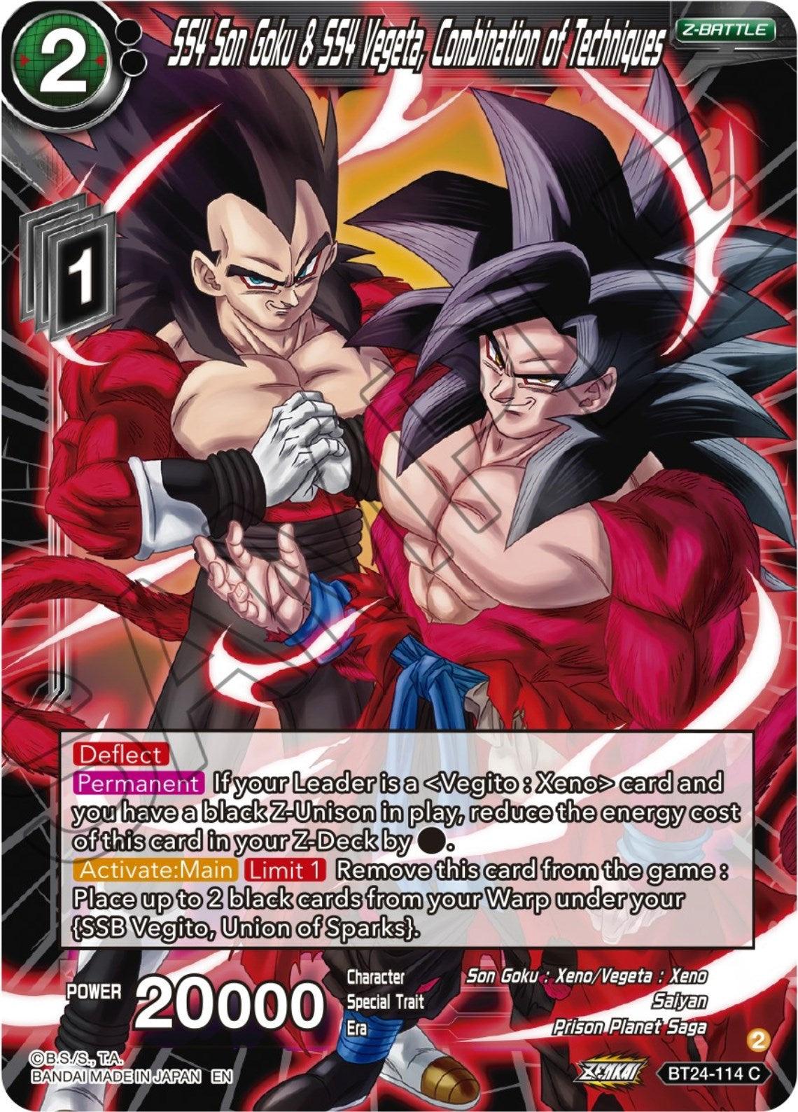 SS4 Son Goku & SS4 Vegeta, Combination of Techniques (BT24-114) [Beyond Generations] - POKÉ JEUX