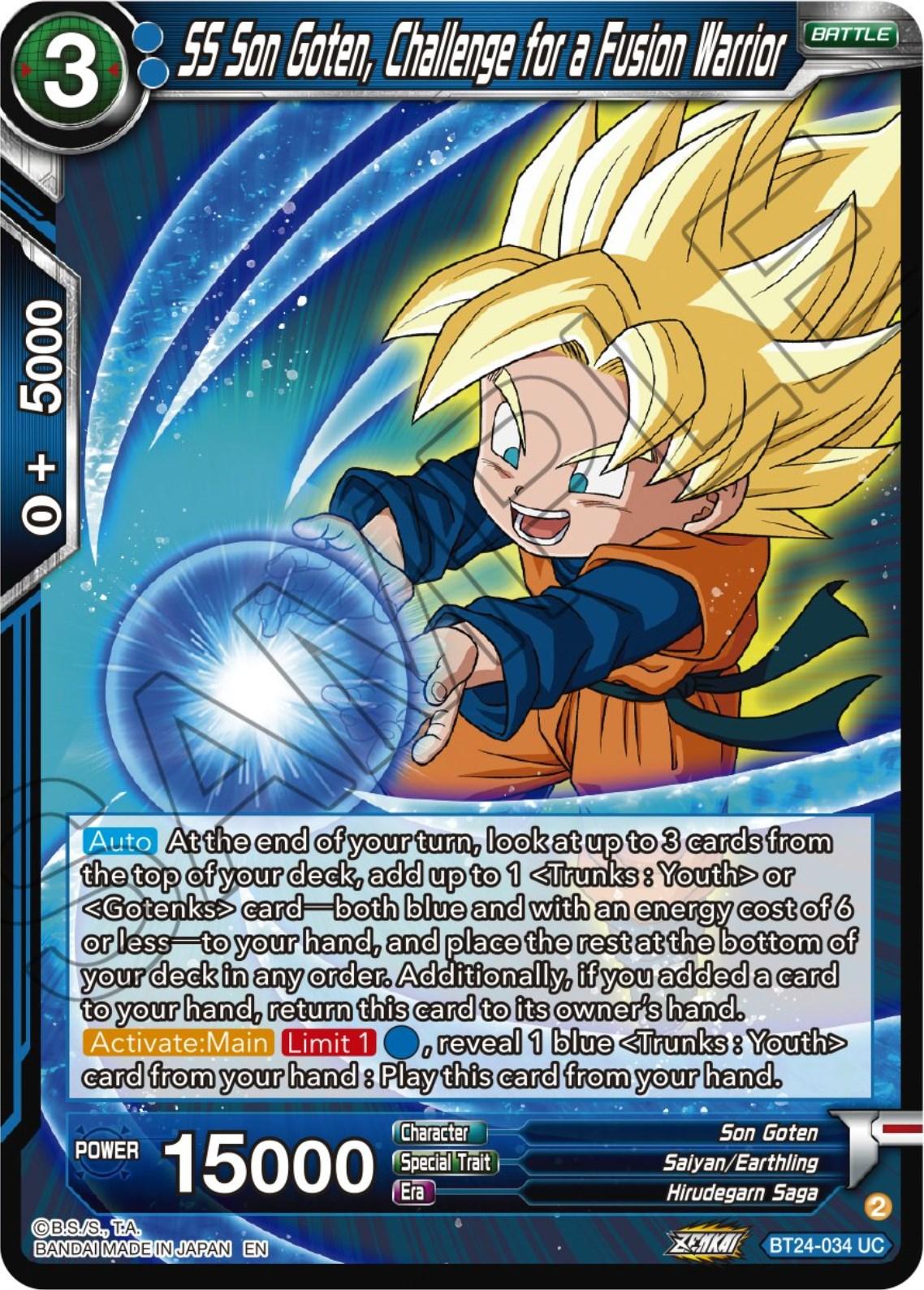 SS Son Goten, Challenge for a Fusion Warrior (BT24-034) [Beyond Generations] - POKÉ JEUX