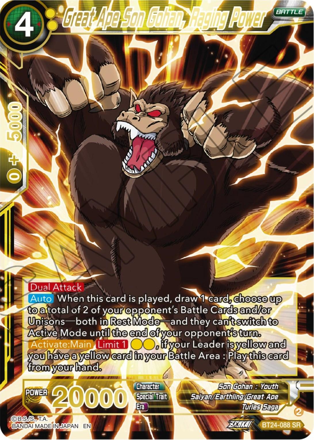 Great Ape Son Gohan, Raging Power (BT24-088) [Beyond Generations] - POKÉ JEUX