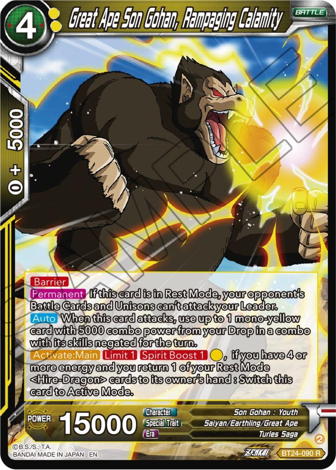 Great Ape Son Gohan, Rampaging Calamity (BT24-090) [Beyond Generations] - POKÉ JEUX