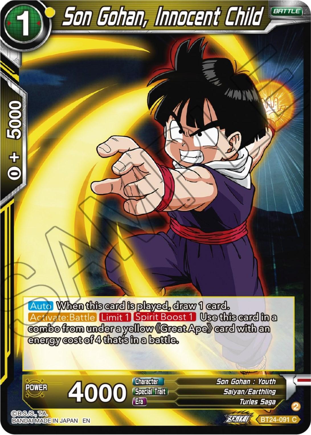 Son Gohan, Innocent Child (BT24-091) [Beyond Generations] - POKÉ JEUX