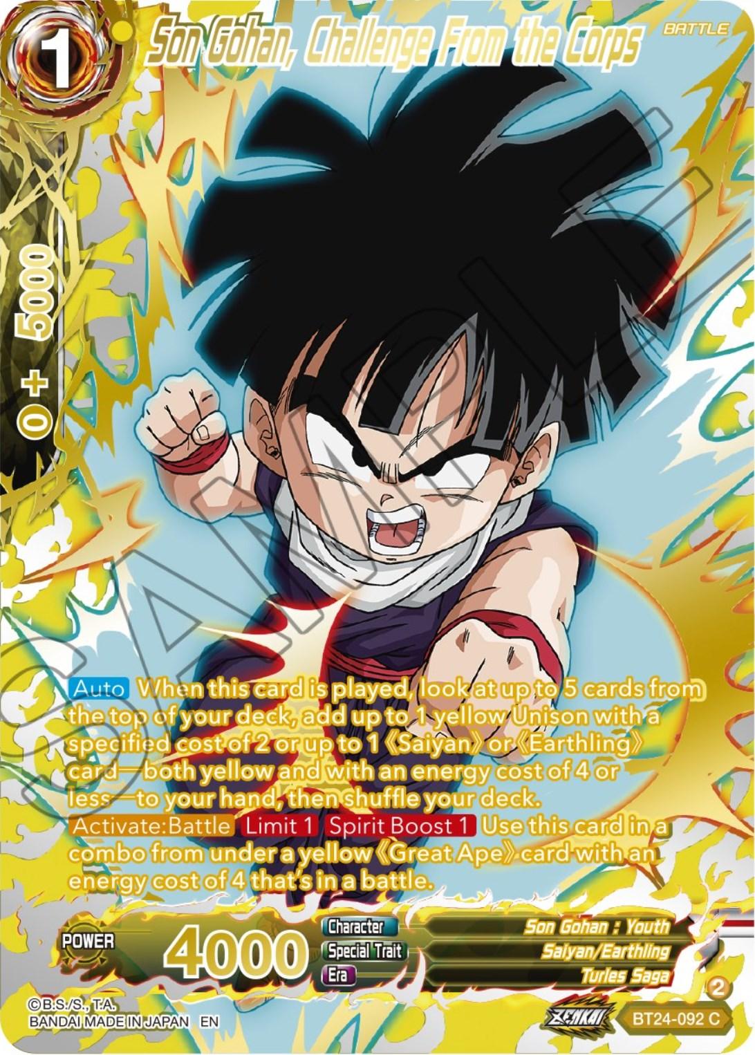 Son Gohan, Challenge From the Corps (Collector Booster) (BT24-092) [Beyond Generations] - POKÉ JEUX