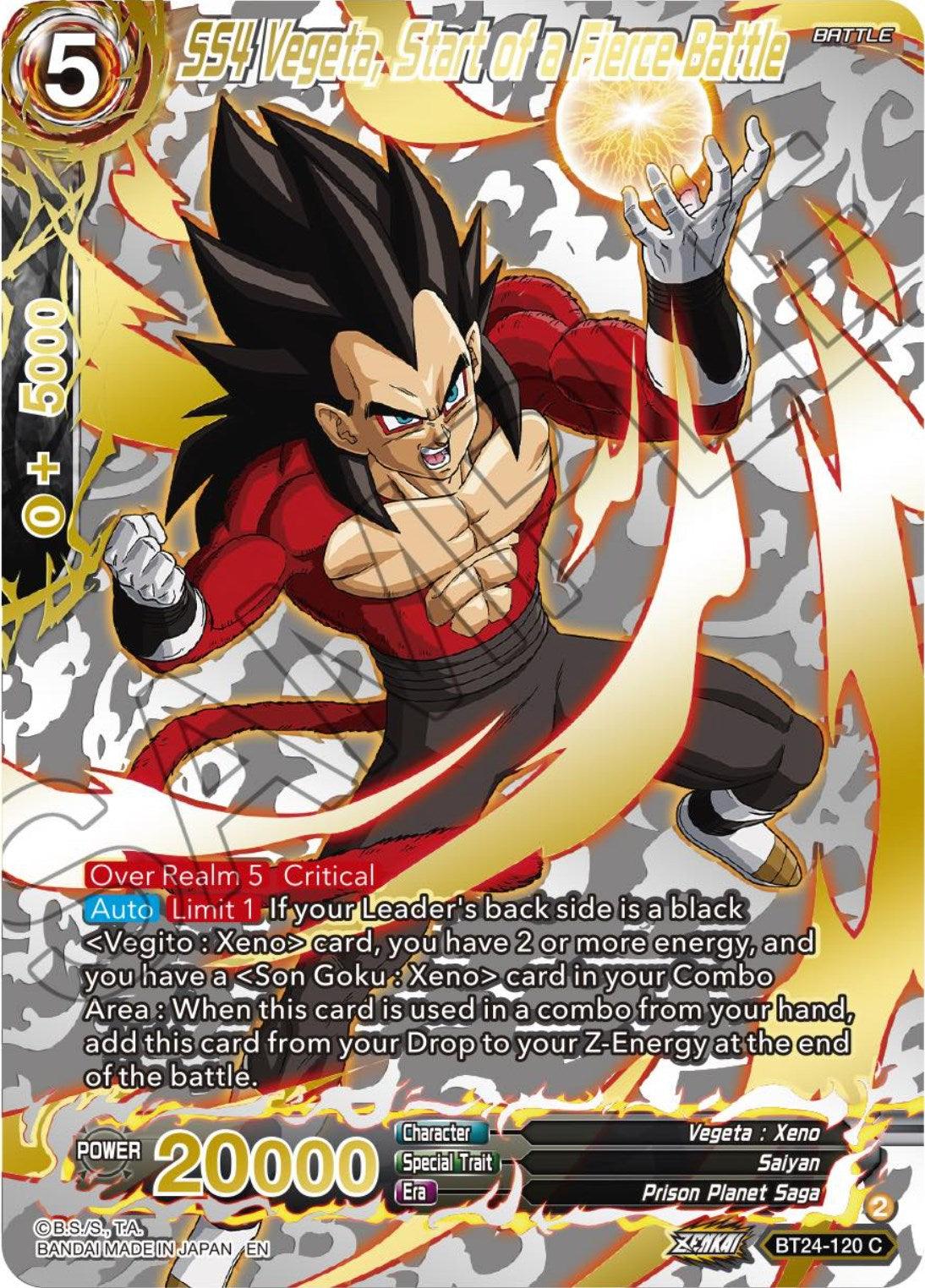 SS4 Vegeta, Start of a Fierce Battle (Collector Booster) (BT24-120) [Beyond Generations] - POKÉ JEUX