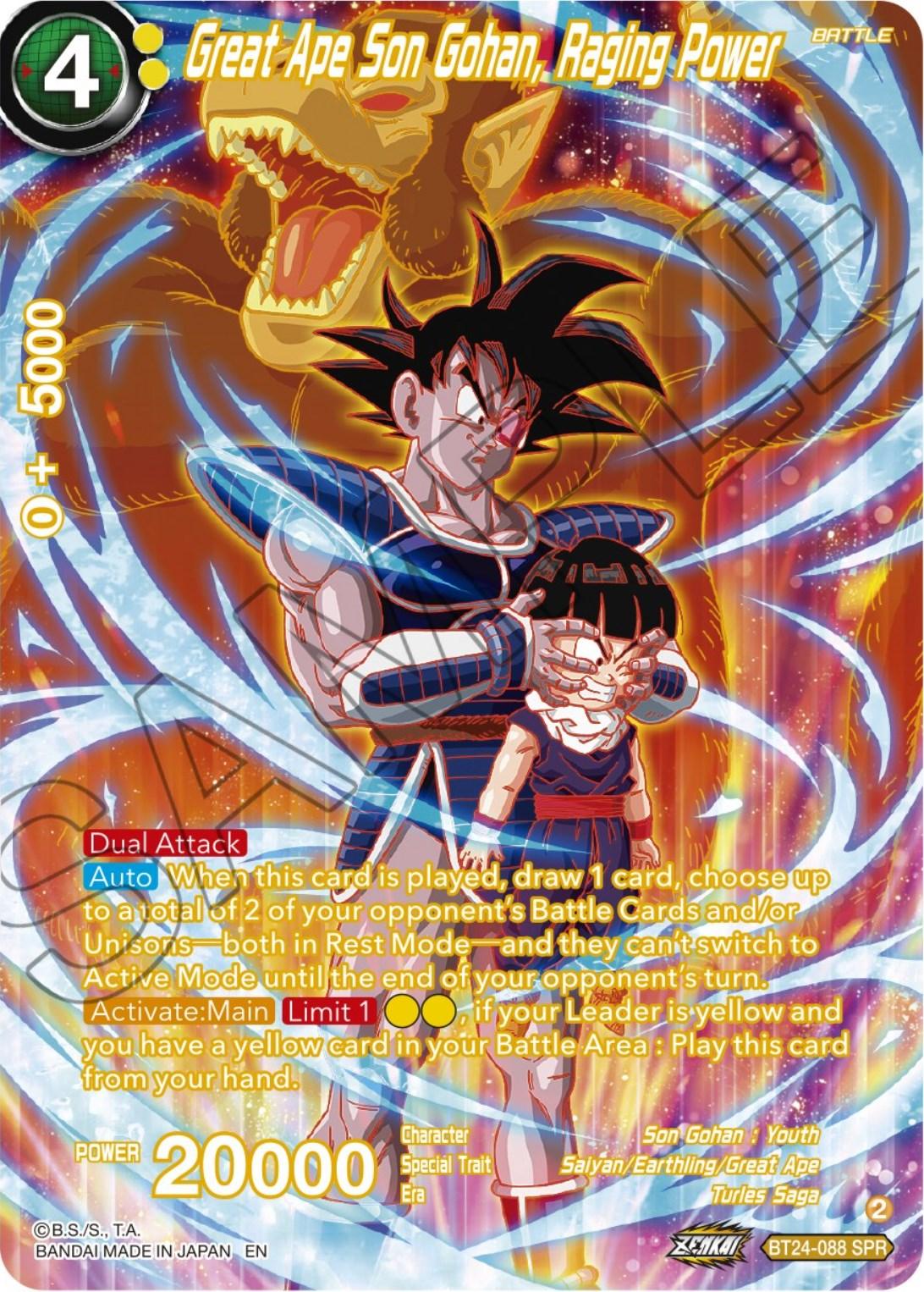 Great Ape Son Gohan, Raging Power (SPR) (BT24-088) [Beyond Generations] - POKÉ JEUX