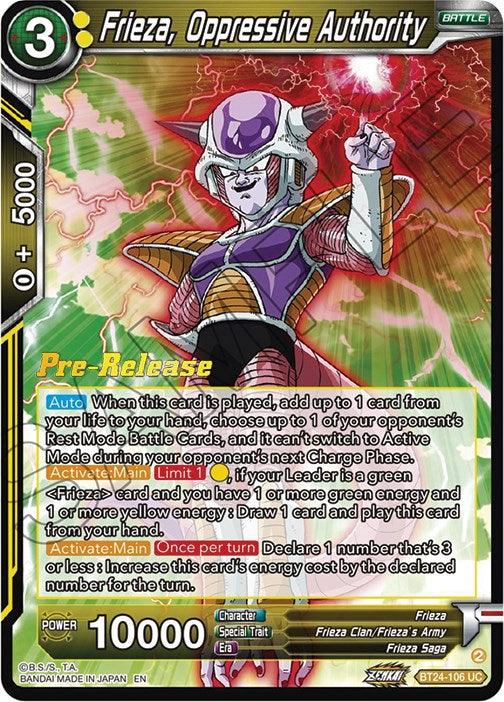 Frieza, Oppressive Authority (BT24-106) [Beyond Generations Prerelease Promos] - POKÉ JEUX