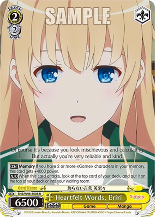 Heartfelt Words, Eriri (SHS/W98-E008 R) [Saekano the Movie: Finale] - POKÉ JEUX