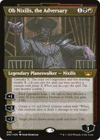Ob Nixilis, the Adversary (Showcase Art Deco Foil Etched) [Streets of New Capenna]