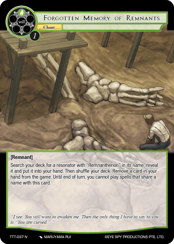 Forgotten Memory of Remnants (TTT-037 N) [Thoth of the Trinity] - POKÉ JEUX