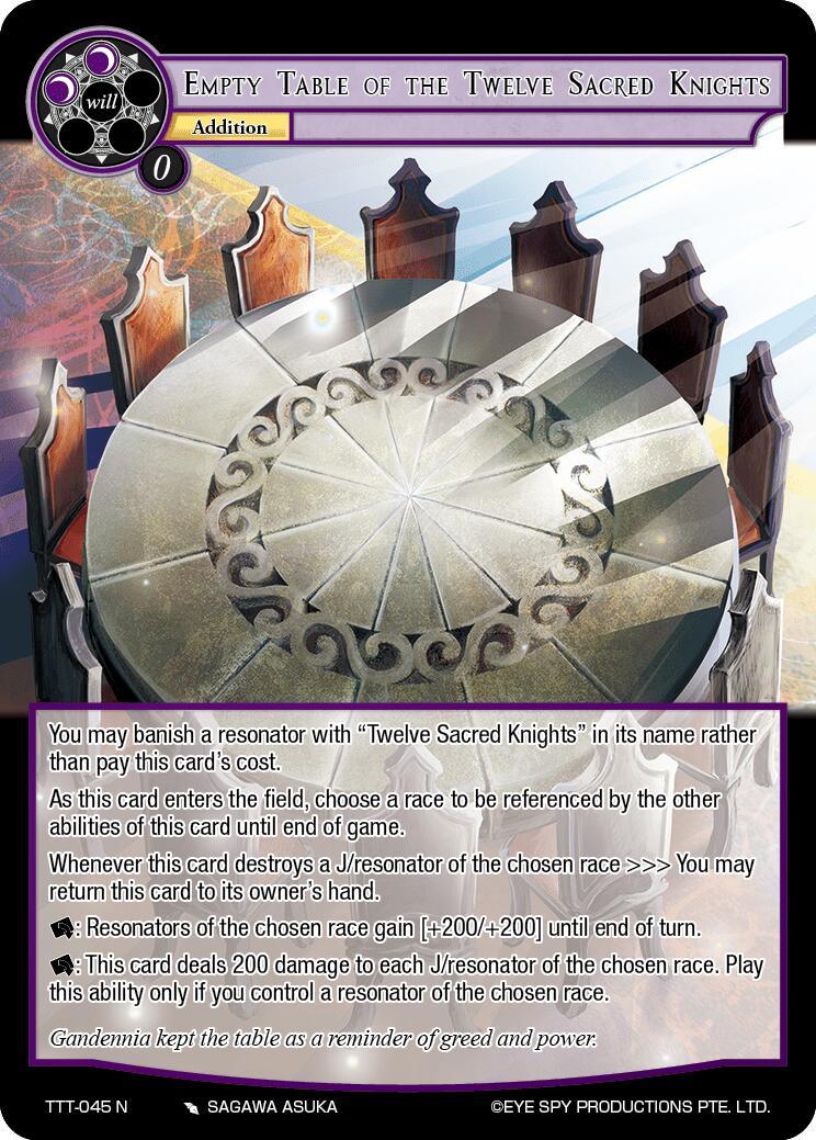 Empty Table of the Twelve Sacred Knights (TTT-045 N) [Thoth of the Trinity] - POKÉ JEUX