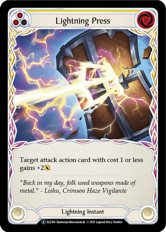 Lightning Press (Yellow) [U-ELE184] (Tales of Aria Unlimited) Unlimited Rainbow Foil - POKÉ JEUX